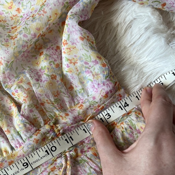 NEW Elodie Long Sleeve Drawstring Waist Dress Pink Yellow White M Lightweight - Picture 9 of 14